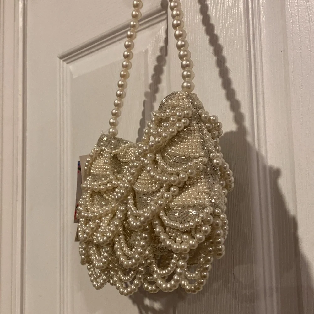 BNWT MADE IN INDIA Viral Pearl Beaded Shoulder Bag - Picture 5 of 8